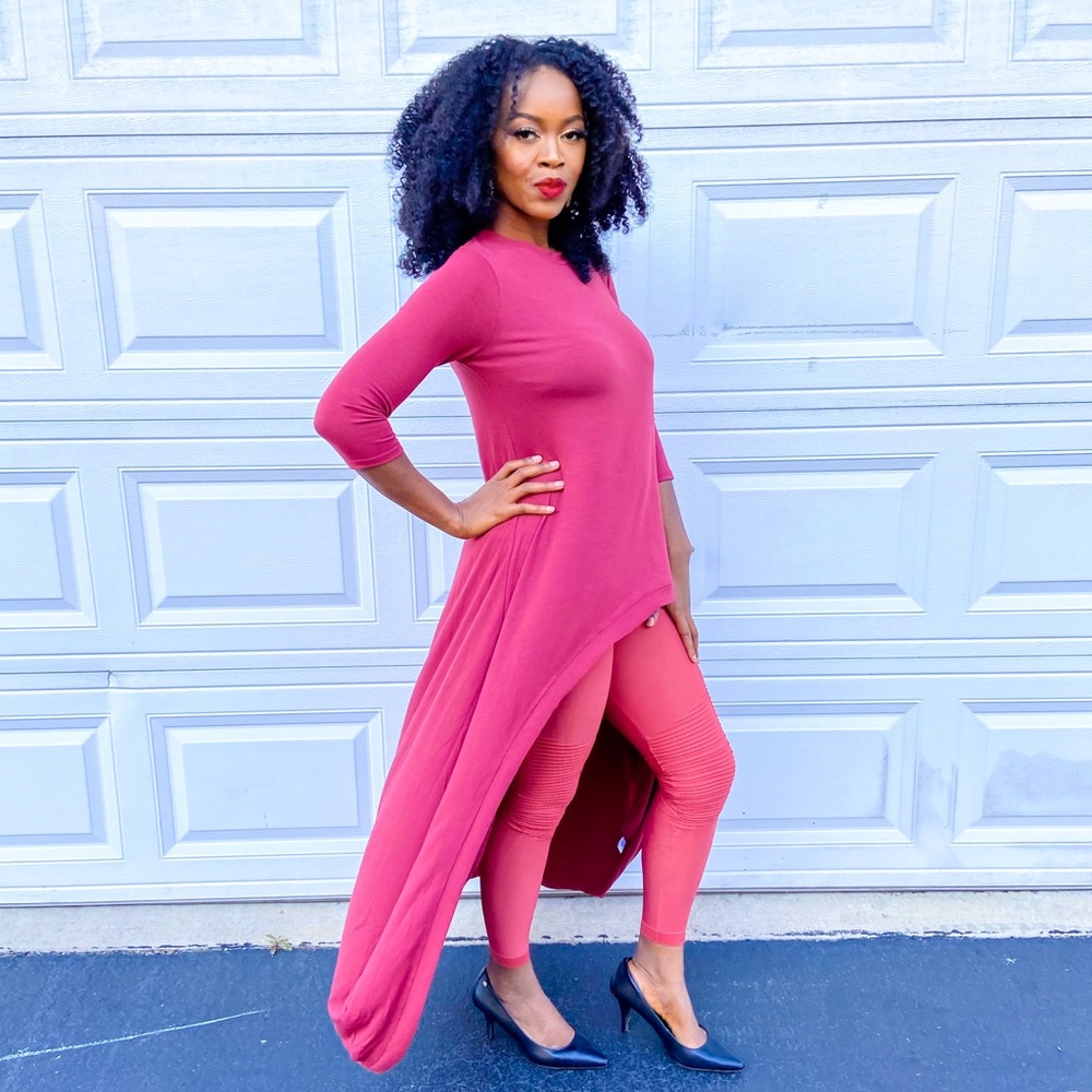 Hi-lo top and leggings set